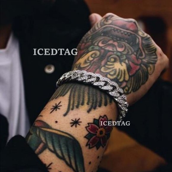 Full Iced Out Watch, Bracelet and Necklace Men Set - Picture 6 of 7